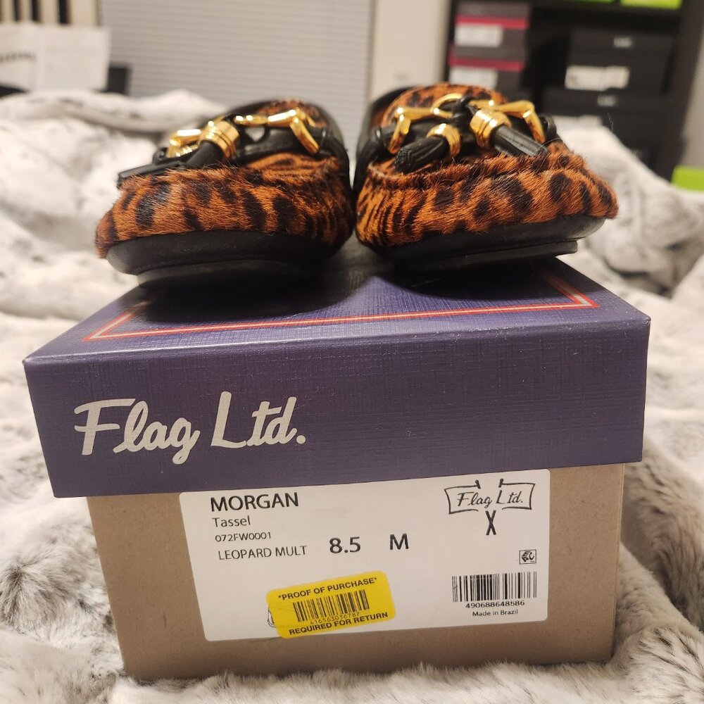 Flag Ltd. “Morgan” Tassel Loafers – Leopard Print – Women’s Size 8.5M - Picture 2 of 6